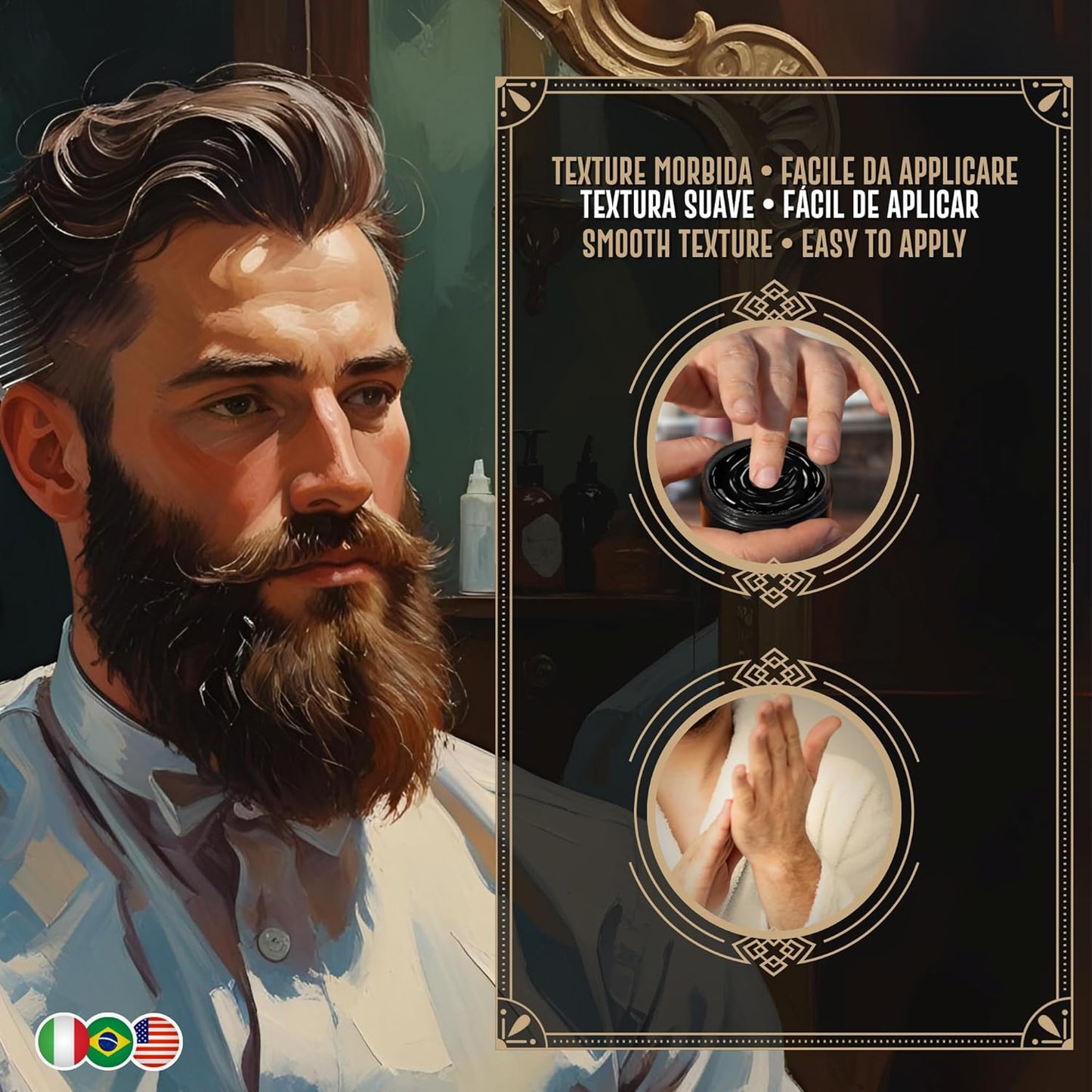 Gel Nero Capelli Uomo - 350g – Black Gel con Carbone Vegetale – Maschera Capelli Grigi e Bianchi – Barbieri Since 1963 - Made in Italy