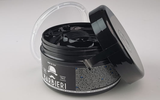 Gel Nero Capelli Uomo - 350g – Black Gel con Carbone Vegetale – Maschera Capelli Grigi e Bianchi – Barbieri Since 1963 - Made in Italy