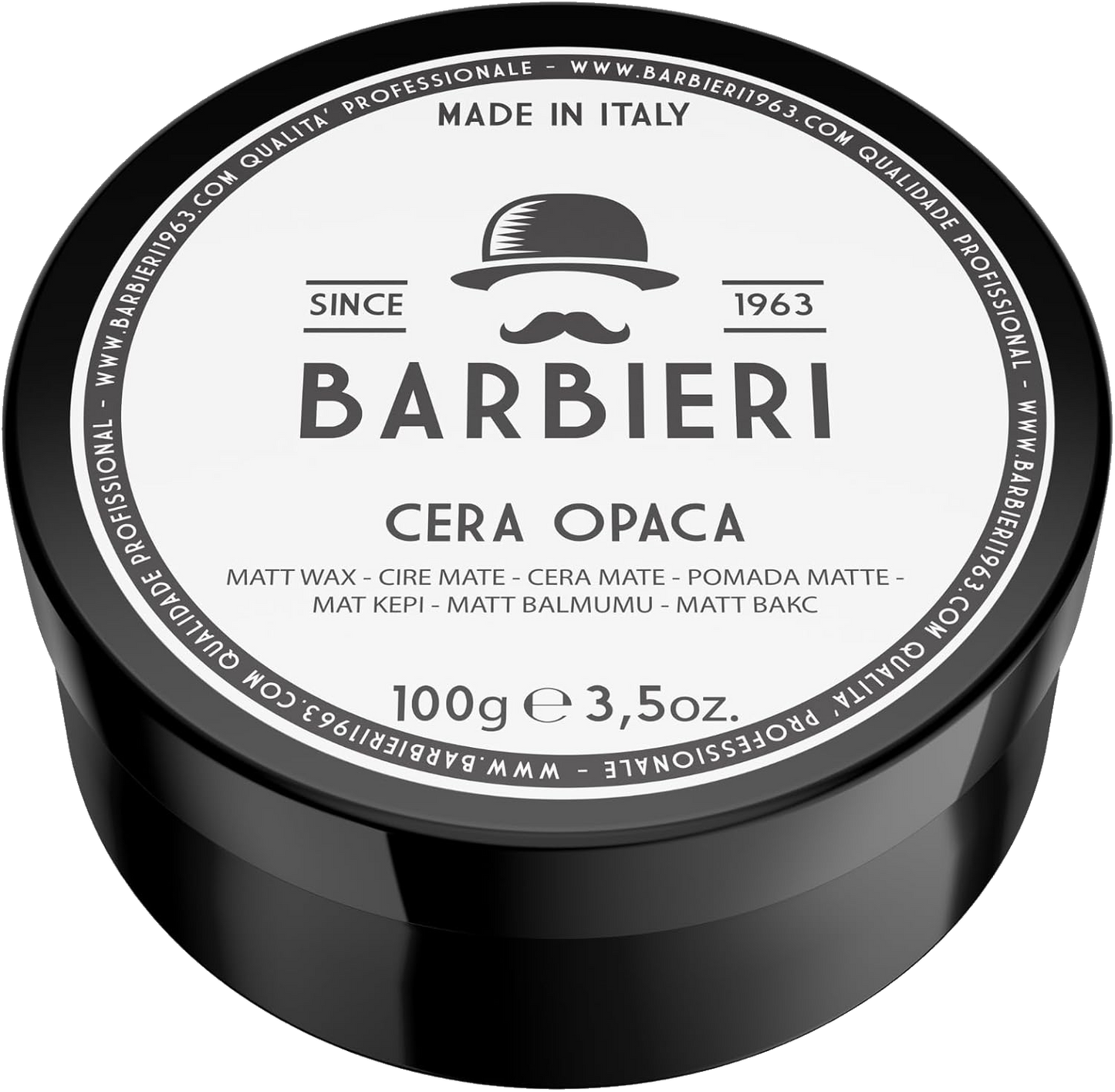 Cera Opaca Capelli Professionale 100gr - Con Argilla Bianca (Kaolin) - Effetto Naturale e Volumizzante - Barbieri Since 1963 - Fragranza Marina e Salina - Uso Unisex Uomo e Donna  Made in Italy