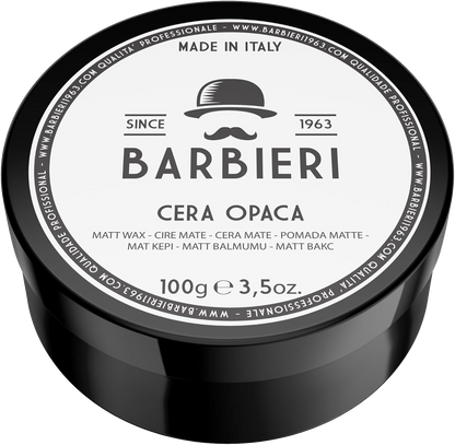 Cera Opaca Capelli Professionale 100gr - Con Argilla Bianca (Kaolin) - Effetto Naturale e Volumizzante - Barbieri Since 1963 - Fragranza Marina e Salina - Uso Unisex Uomo e Donna  Made in Italy