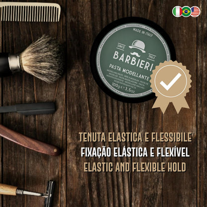 Cera Pasta Modellante Professionale 100gr - Effetto Opaco Naturale e Volumizzante - Argilla per Capelli – Barbieri Since 1963 - Fragranza Agrumata e Legnosa - Uso Unisex Uomo e Donna  Made in Italy