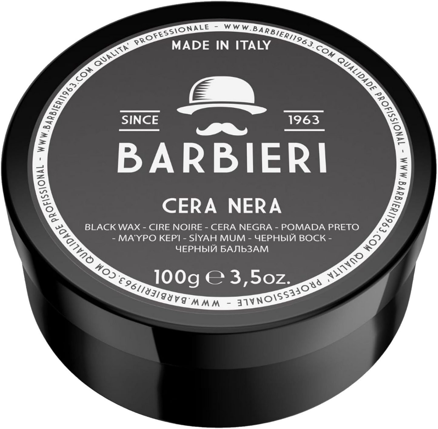 Cera Nera per Capelli 100gr - Black Wax con Carbone Vegetale - Maschera Capelli Bianchi e Grigi - Barbieri Since 1963 - Tenuta Morbida - Fragranza Speziata e Ambrata - Made in Italy