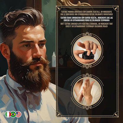 Cera Nera per Capelli 100gr - Black Wax con Carbone Vegetale - Maschera Capelli Bianchi e Grigi - Barbieri Since 1963 - Tenuta Morbida - Fragranza Speziata e Ambrata - Made in Italy