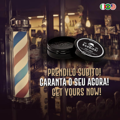 Cera Nera per Capelli 100gr - Black Wax con Carbone Vegetale - Maschera Capelli Bianchi e Grigi - Barbieri Since 1963 - Tenuta Morbida - Fragranza Speziata e Ambrata - Made in Italy